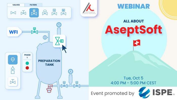 Aseptsoft webinar promu par ISPE le 05 Oct, inscrivez-vous maintenant