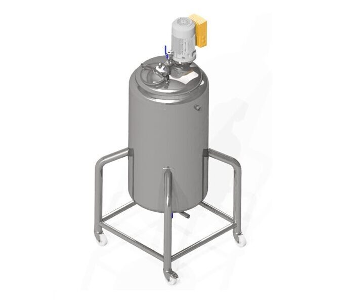 Heating tank with mixer