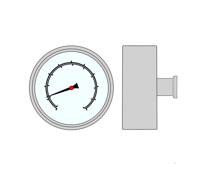 Pessure gauge with TC 25mm rear connection