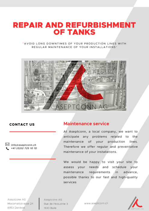 Repair and refurishment of tanks